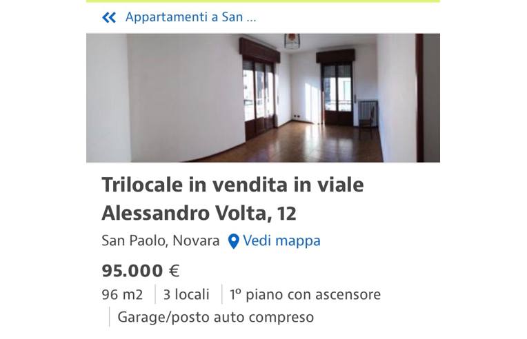 Trilocale in vendita a Novara, Zona San Paolo