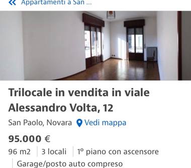 Trilocale in vendita a Novara, Zona San Paolo
