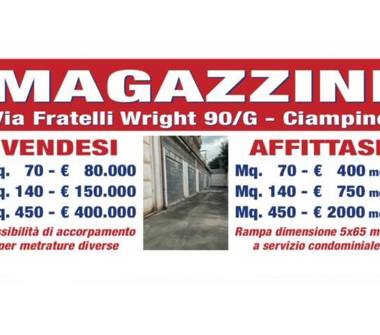 Magazzino in vendita a Ciampino (Roma), Via Fratelli Wright 90/g