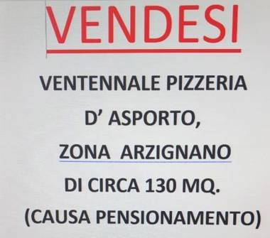 Pizzeria d'asporto in vendita a Arzignano (Vicenza)