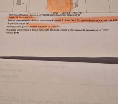 Terreno Agricolo/Coltura in vendita a Ponte Buggianese (Pistoia), Via dell'Orto 30