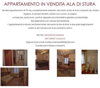 Trilocale in vendita a Ala di Stura (Torino)